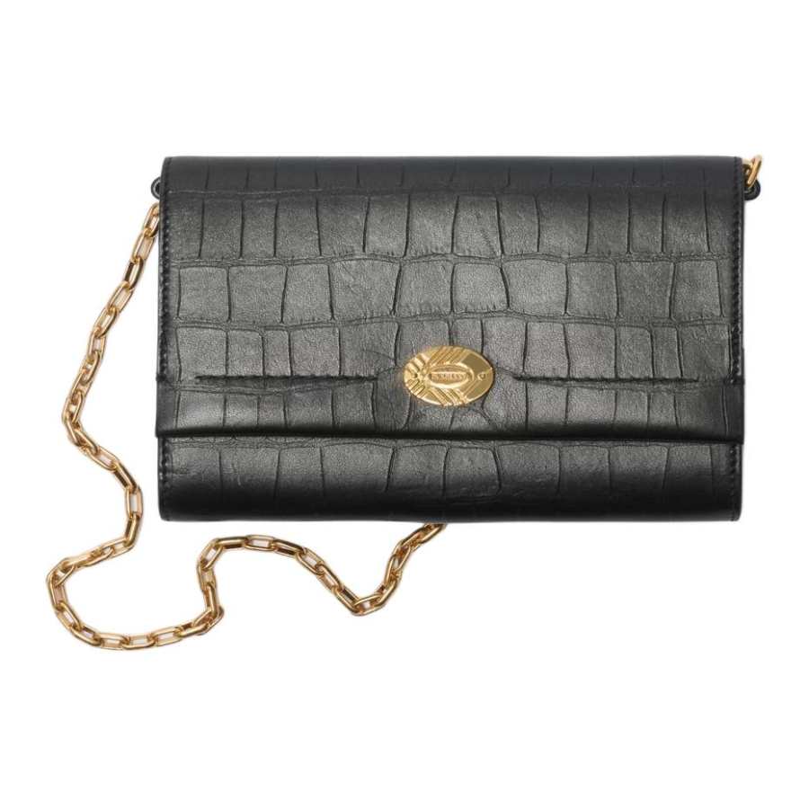 Burberry Cotswolds Sheepskin Shoulder Bag Mini Women's Black