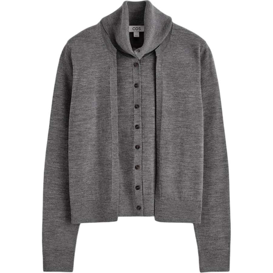 COS Knitwear Women's Dark Gray Moderate Cardigan