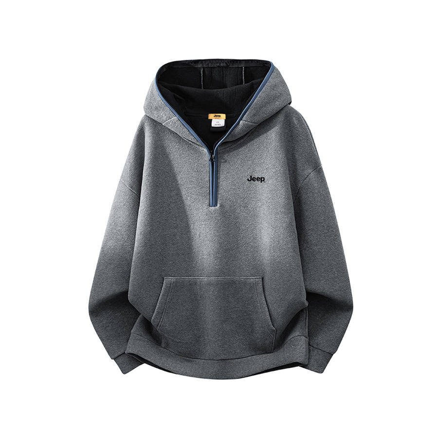 Jeep Leisure Collection American Luxury Streetwear Fun Hooded Fleece Lined Thermal Soft And Comfortable Preppy Style