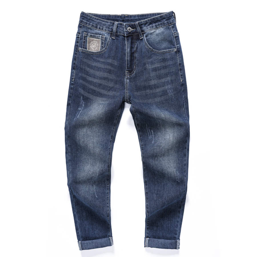 Tonlion Jeans Unisex Blue Gray Moderate Straight Fit Pants