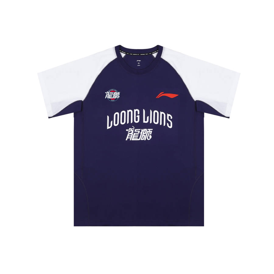 Li-Ning Li Ning T Shirts Unisex Guangzhou Team Blue Crew Neck Thin