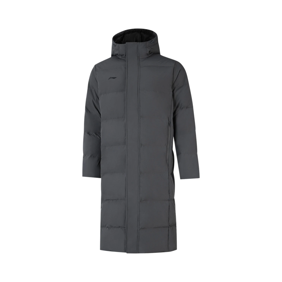 Li-Ning Li Ning Down Jackets Men's Coal Smoke Gray Hooded Non Detachable Moderate