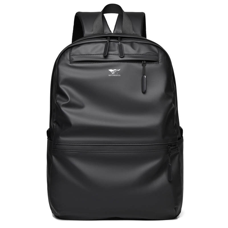 SEPTWOLVES SEPTWOLVES Synthetic Leather Backpack Regular Men's Black