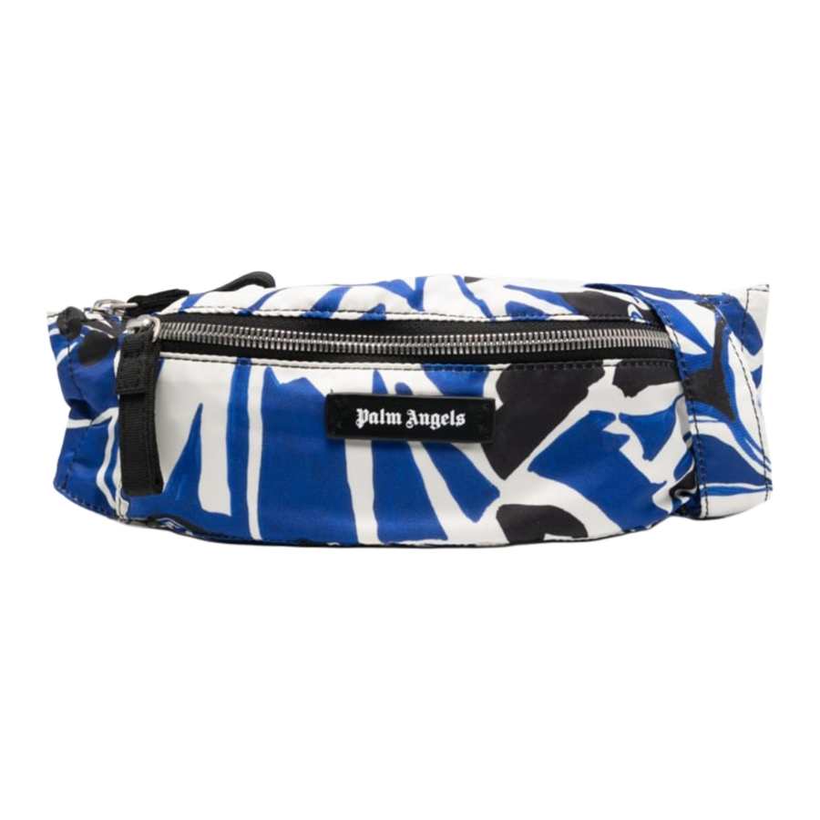 PALM ANGELS Polyester With Calfskin Fanny Pack Regular Men's Blue/White