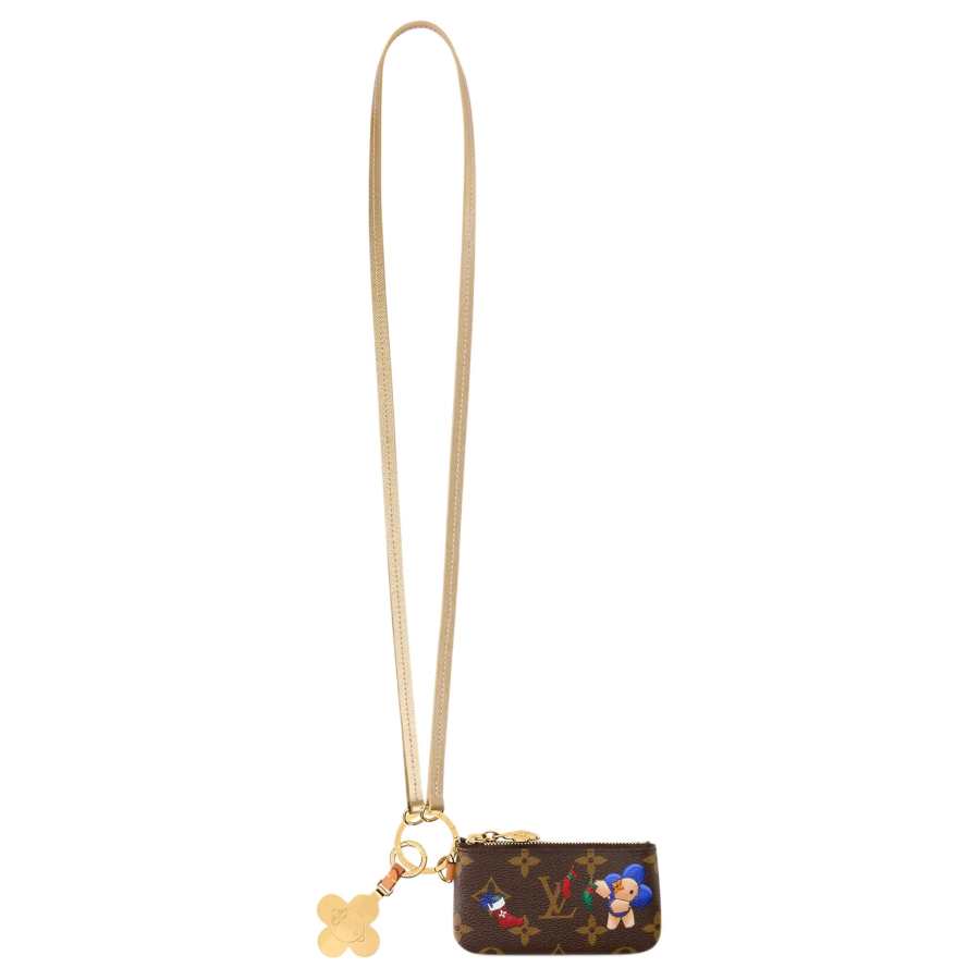 LOUIS VUITTON Coated Canvas Cell Phone Pouch Women's Brown