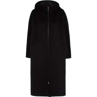 PRADA Coats Women's Black Hooded Moderate Straight Fit