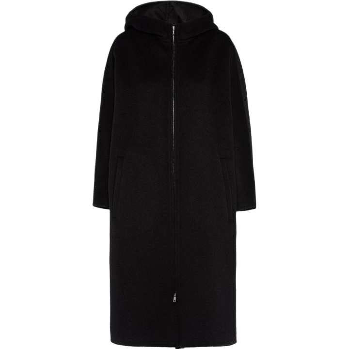 PRADA PRADA Coats Women's Black Hooded Moderate Straight Fit