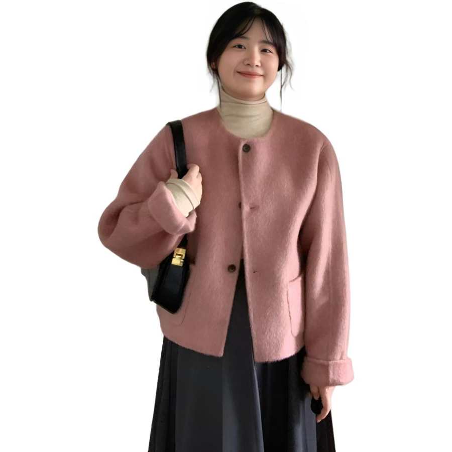 VENICEW Coats Women's Pink Coat Includes VN Brand Sticker Moderate