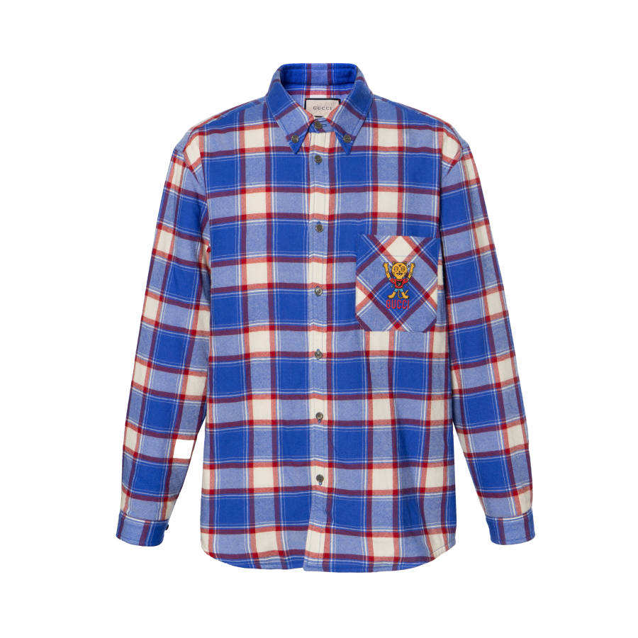 GUCCI 【Previous Season】x Pablo Delcielo cat-embroidered shirt