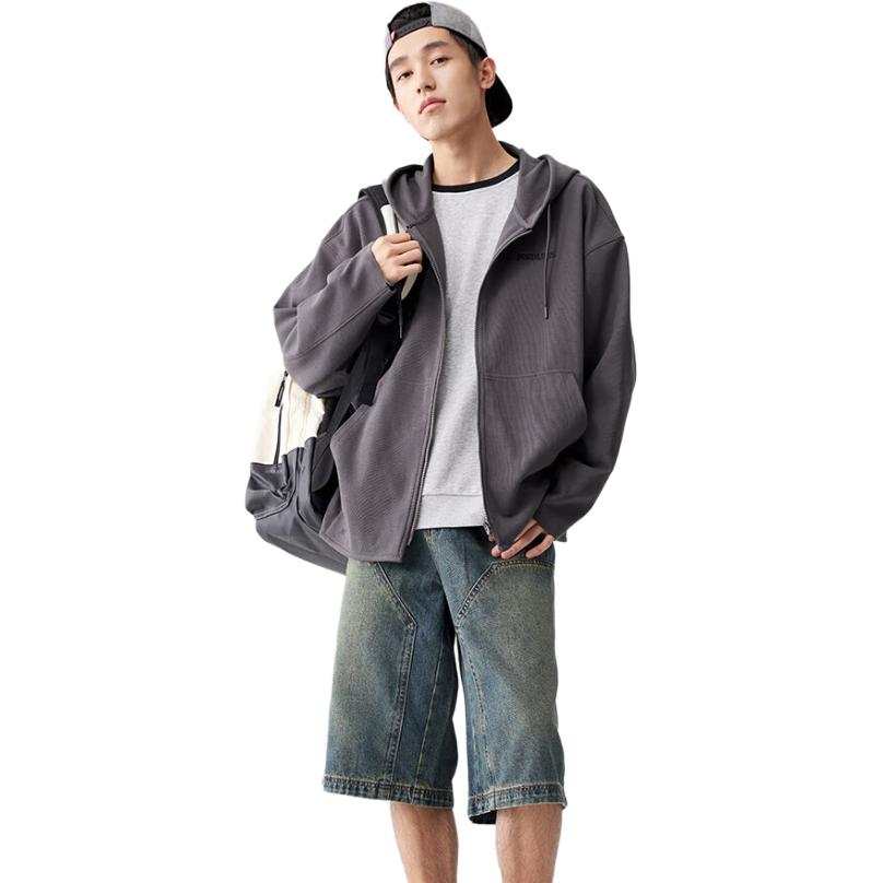 361° Sweatshirts Unisex Mouse Gray Hooded Thickened Cardigan