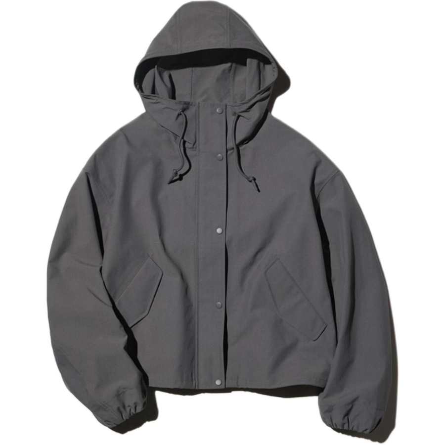 UNIQLO Jackets Women's Asphalt Gray Hooded Moderate Other