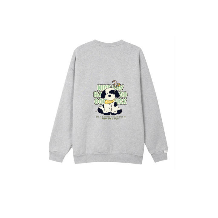 Adidas Adidas Sweatshirts Unisex Gray Black White Flower Crew Neck Moderate