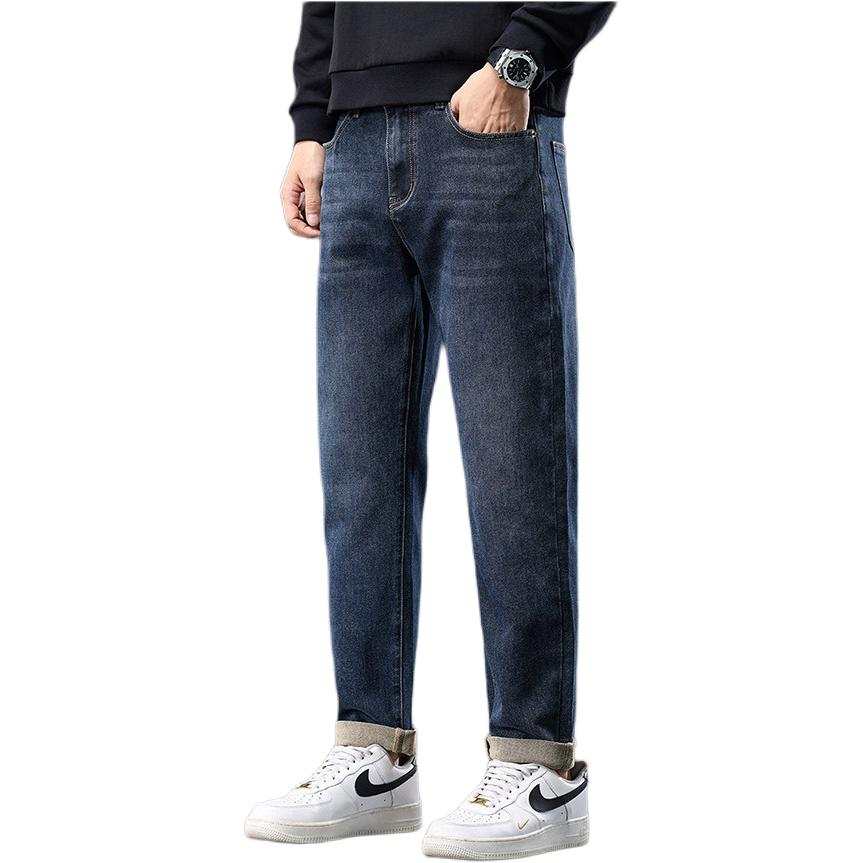 Tonlion Jeans Unisex Dark Blue Moderate Straight Fit Pants