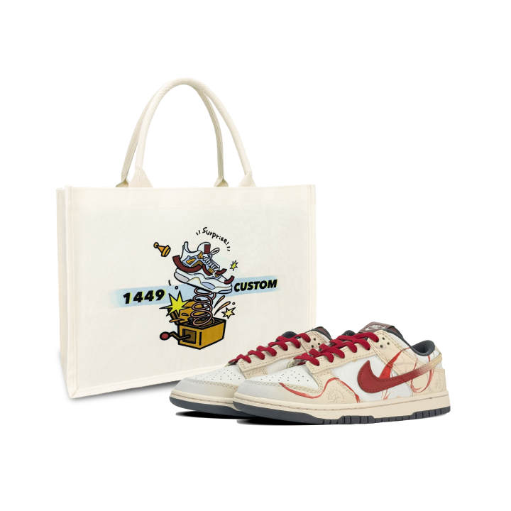 Nike Nike Dunk Low top Skateboard Shoes Men's Red Yellow