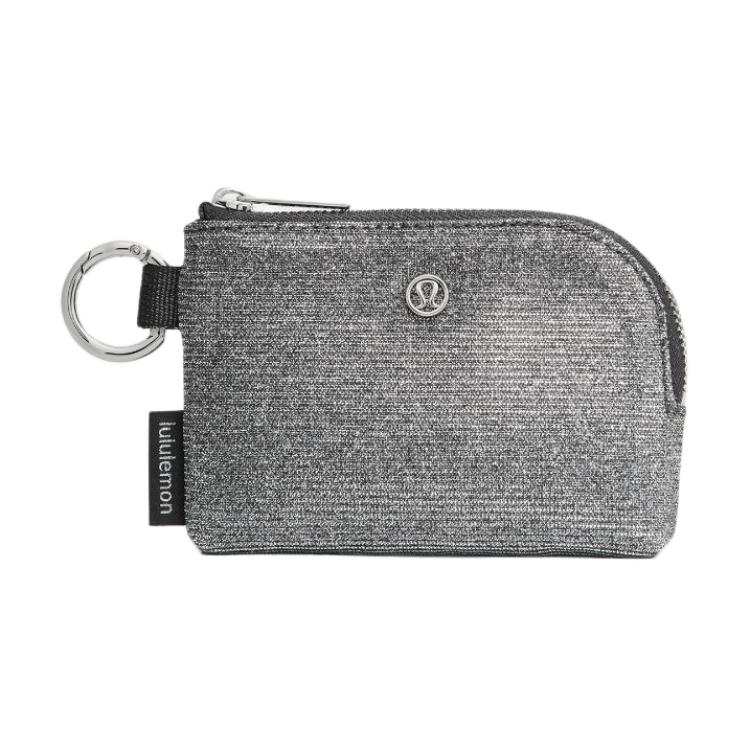 Lululemon Lululemon Clippable Polyester Coin Purse Unisex Dark Silver & Graphite Gray & Silver