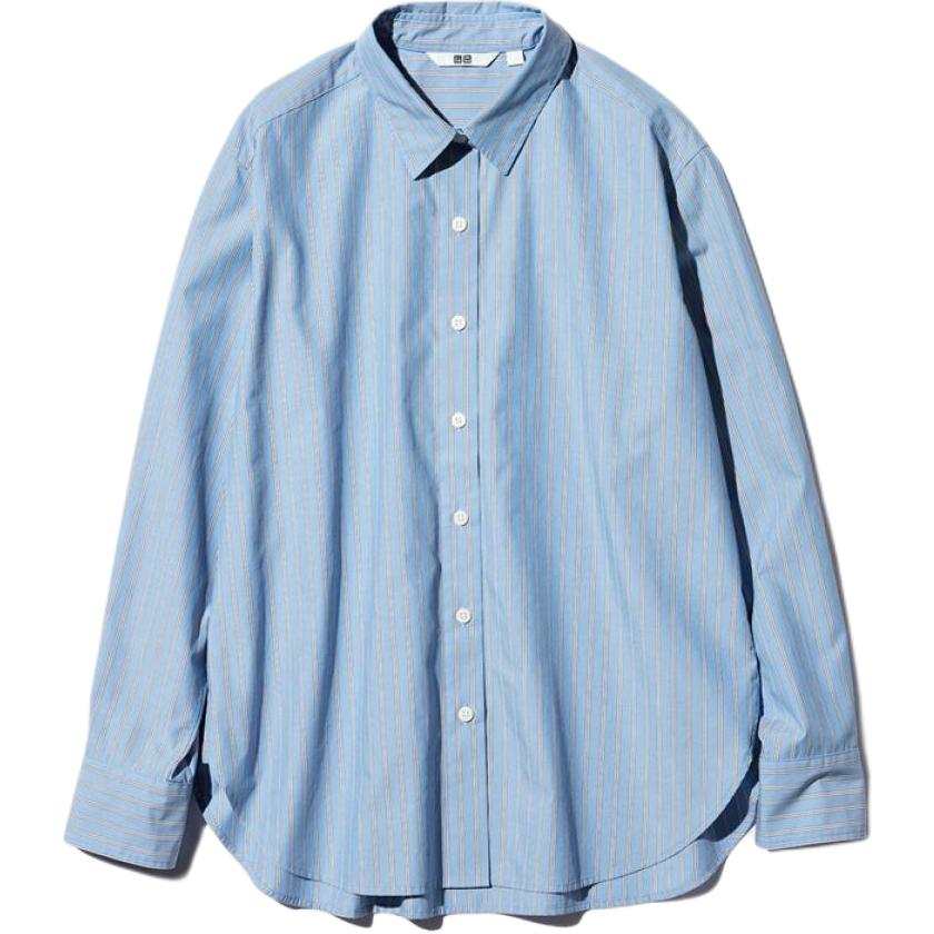 UNIQLO Shirts Women's Lake Blue Lapel Moderate