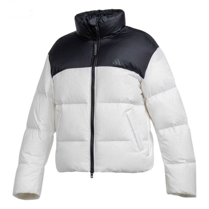 Adidas Adidas Down Jackets Women's White/Black Stand Collar Moderate