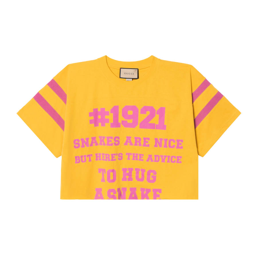 GUCCI 【Previous Season】1921 L'Aveugle Par Amour cropped T-shirt