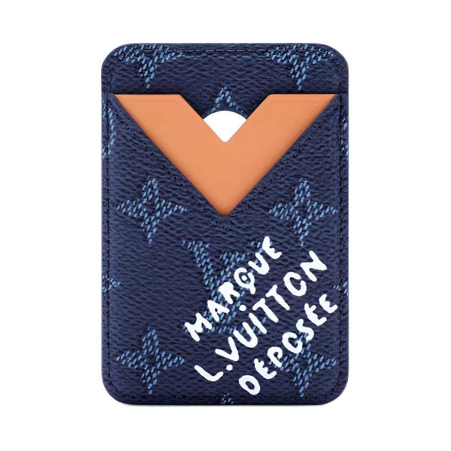 LOUIS VUITTON Coated Canvas Card Holder Men's Sea Blue