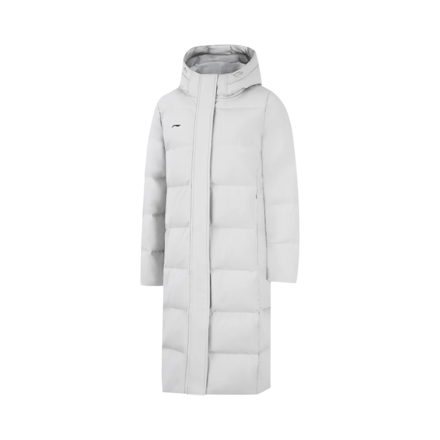 Li-Ning Li Ning Down Jackets Women's Crystal Gray Hooded Moderate Down Coat