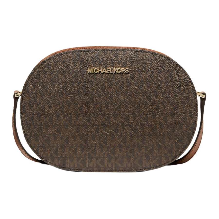 MICHAEL KORS Jet Set Travel Canvas Crossbody Bags Medium Women's Brown