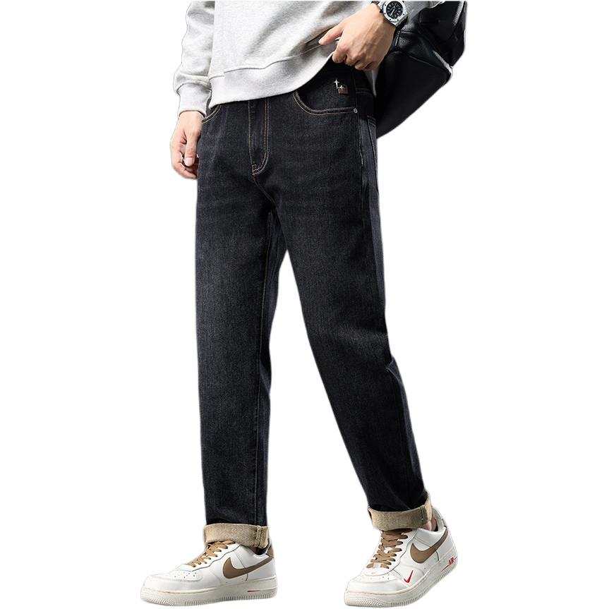 Tonlion Jeans Unisex Black Moderate Straight Fit Pants