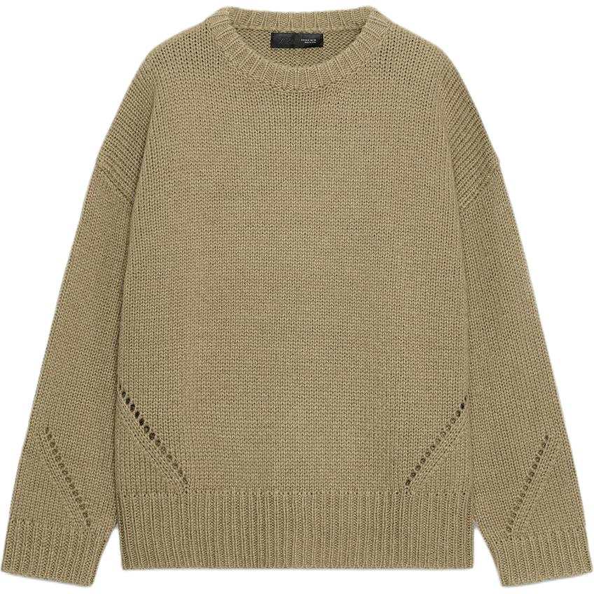 ZARA Knitwear Women's Medium Green Crew Neck Moderate