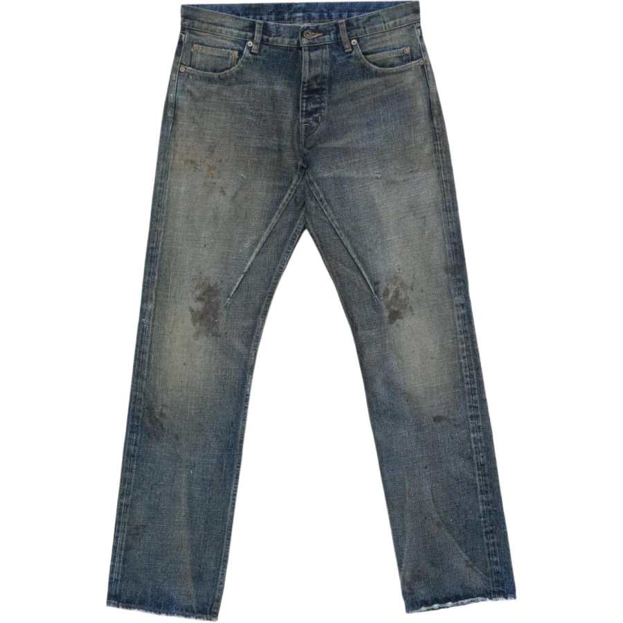 Rick Owens Drkshdw distressed frayed straight-leg jeans