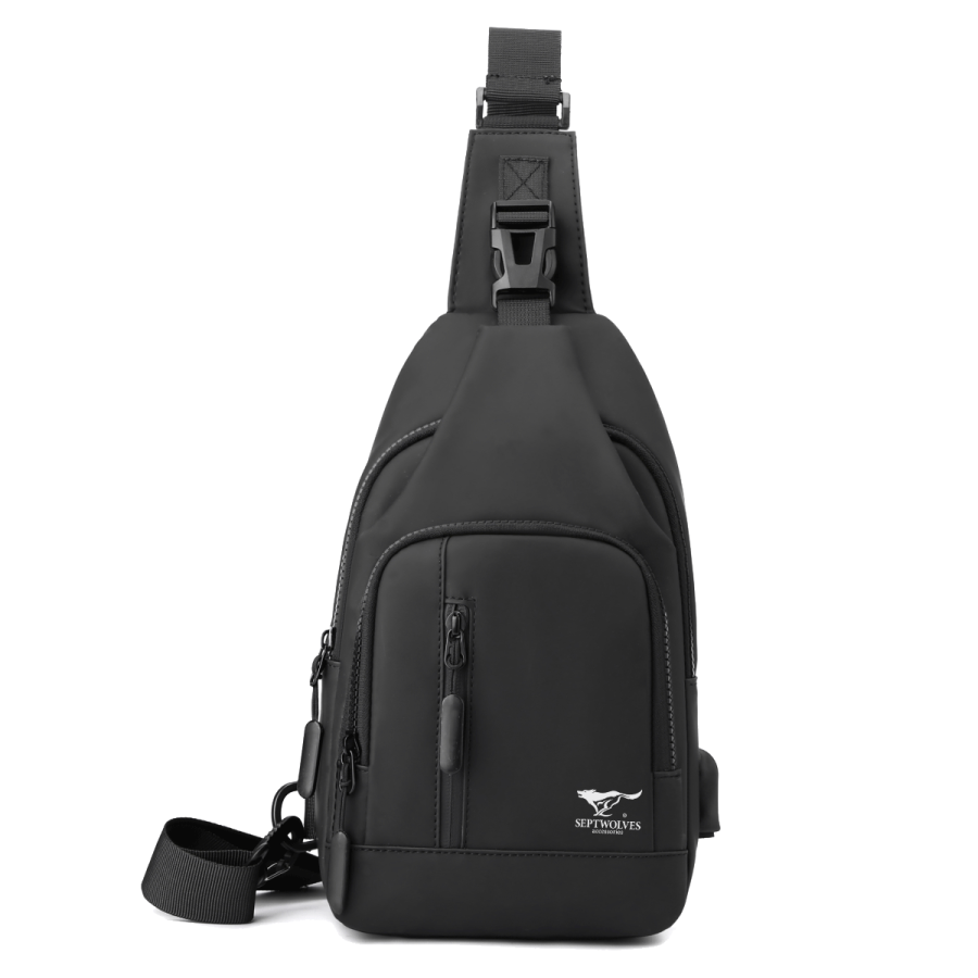 SEPTWOLVES SEPTWOLVES Fabric Sling Bag Regular Men's Black/Gray