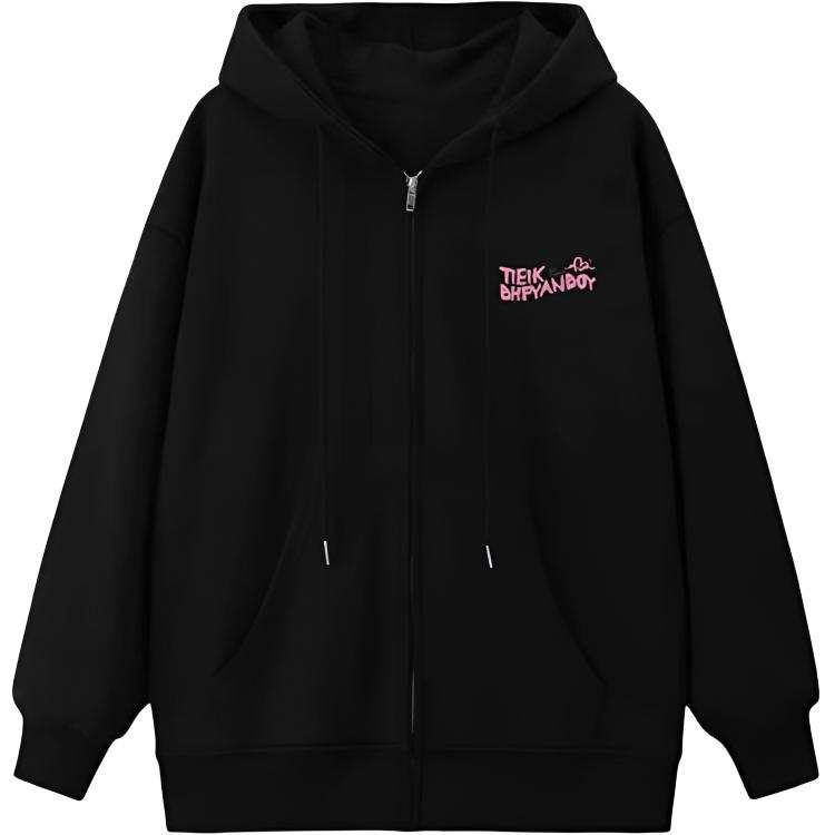 VENICEW Sweatshirts Women's Black Fleece Lined Includes VN Brand Sticker Hooded Thin Cardigan