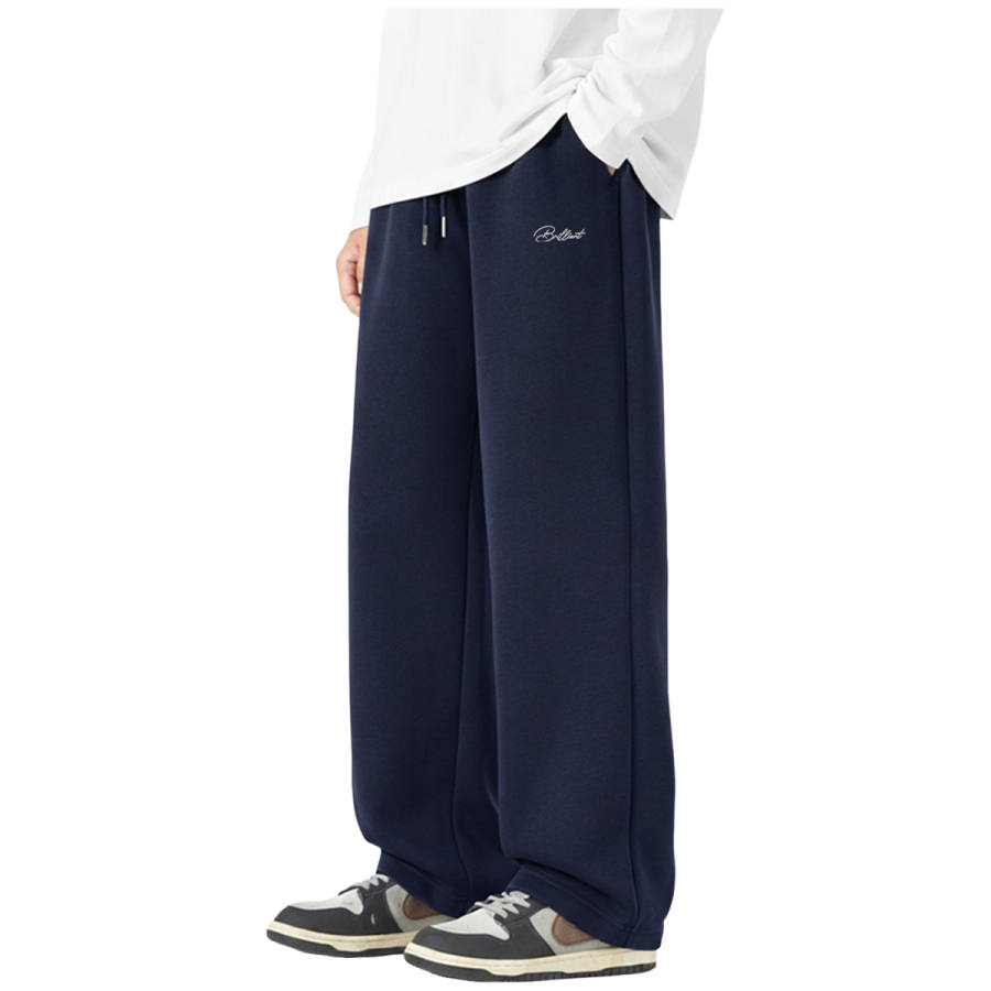 MINISO Casual Pants Unisex Thickened And Fleece Lined Straight Fit Pants