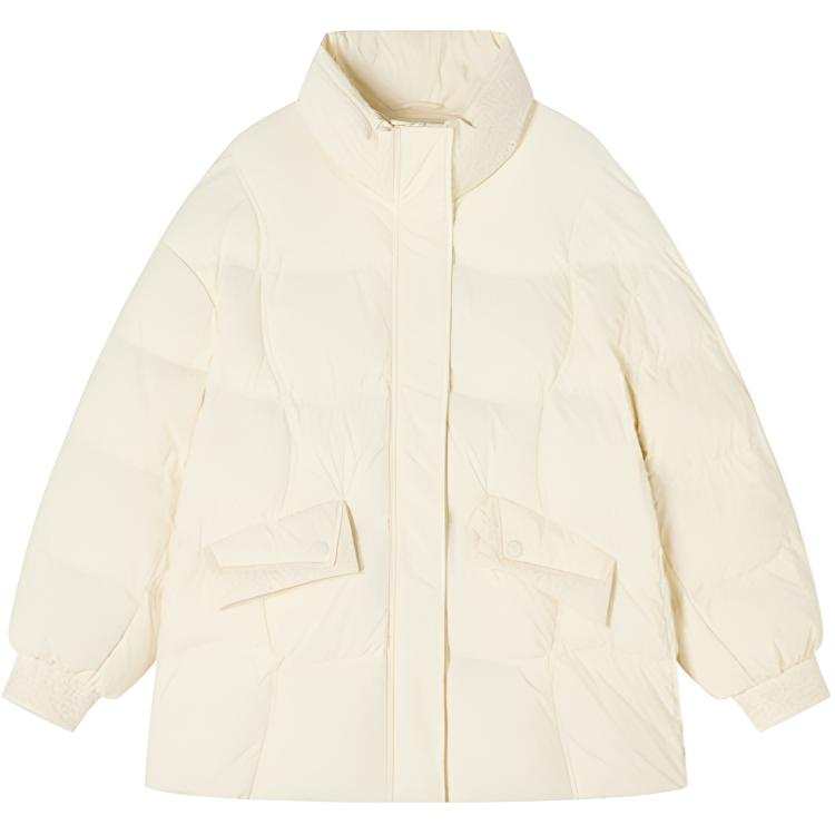XIANGYING Down Jackets Women's Heron White Stand Collar Moderate