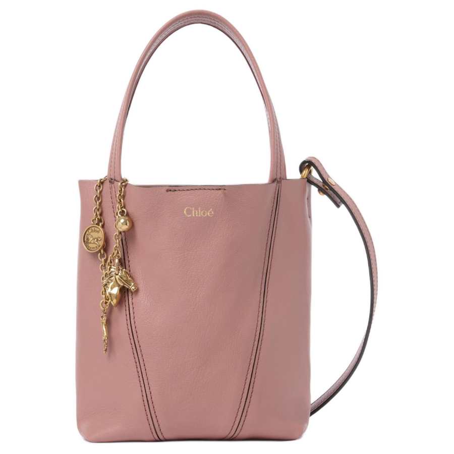 Chloé Chloe Spin Cow Leather One Shoulder Handbag Small Women's Cream