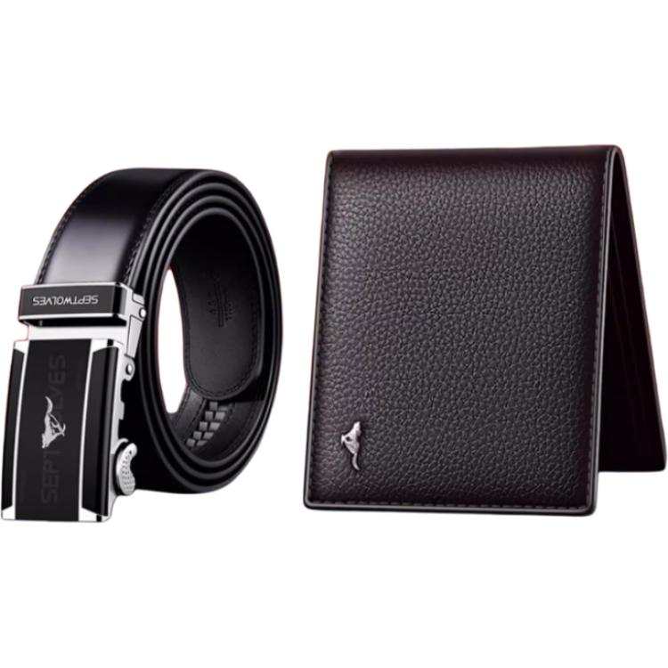 SEPTWOLVES SEPTWOLVES Cow Leather Combo Set Men's Black