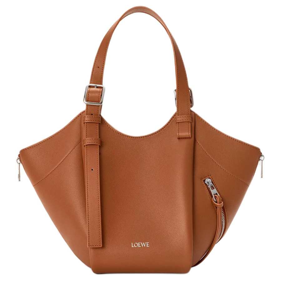 LOEWE Hammock Cow Leather Handbag Women's Squirrel Brown