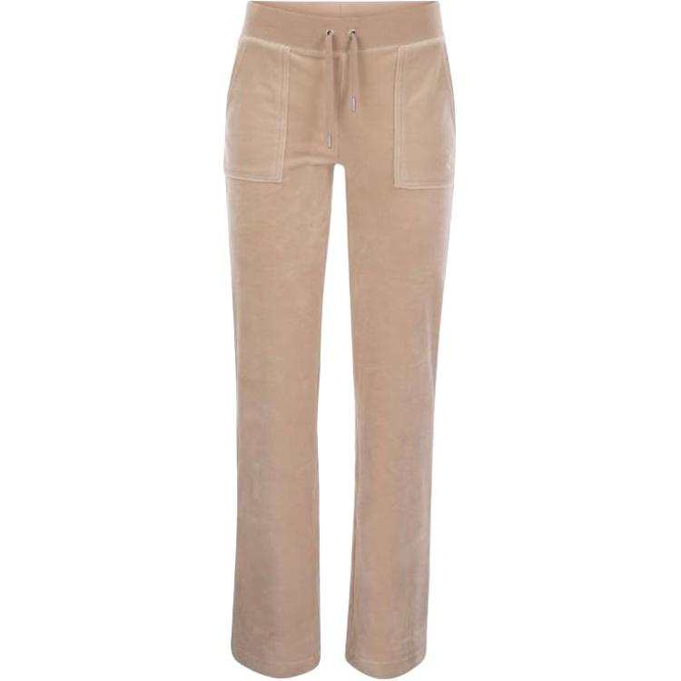 Juicy Couture Casual Pants Women's Beige Moderate Straight Fit Pants