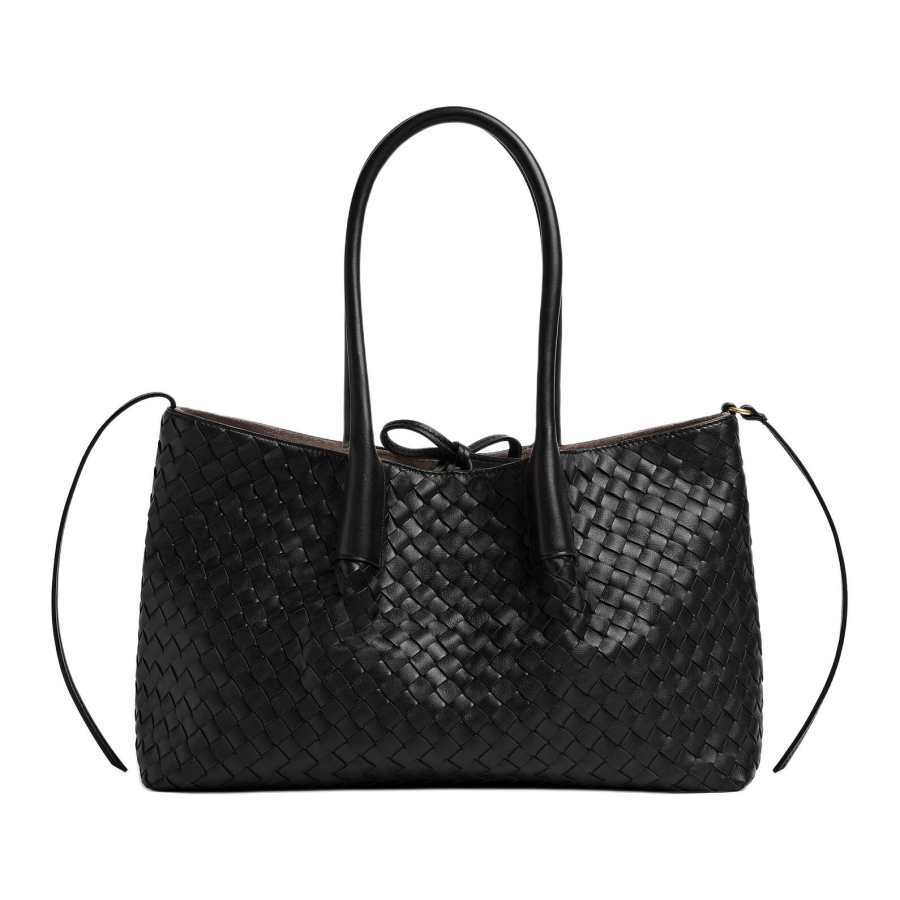 Bottega Veneta Cow Leather Shoulder Bag Medium Women's Black