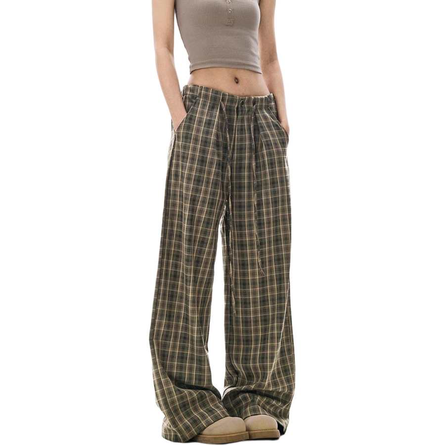 NEVER RULE Casual Pants Unisex Coffee Moderate Wide Leg Pants