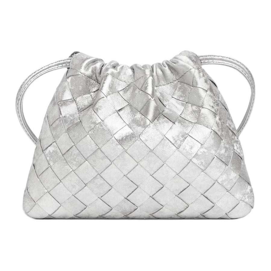 Bottega Veneta Dustbag Sheepskin Crossbody Bag, Shoulder Bag Small Women's Silver