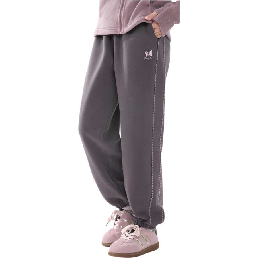 Disney Knitted Sweatpants Minnie Single Layer Fleece Lined Kids'