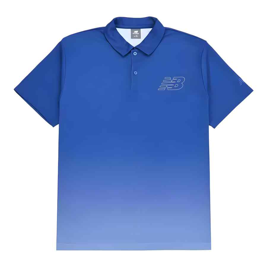 New Balance New Balance Polo Shirts Men's Blue Polo Collar Moderate Straight Fit