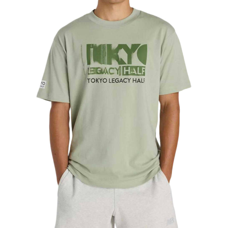 New Balance New Balance T Shirts Men's Green Crew Neck Moderate