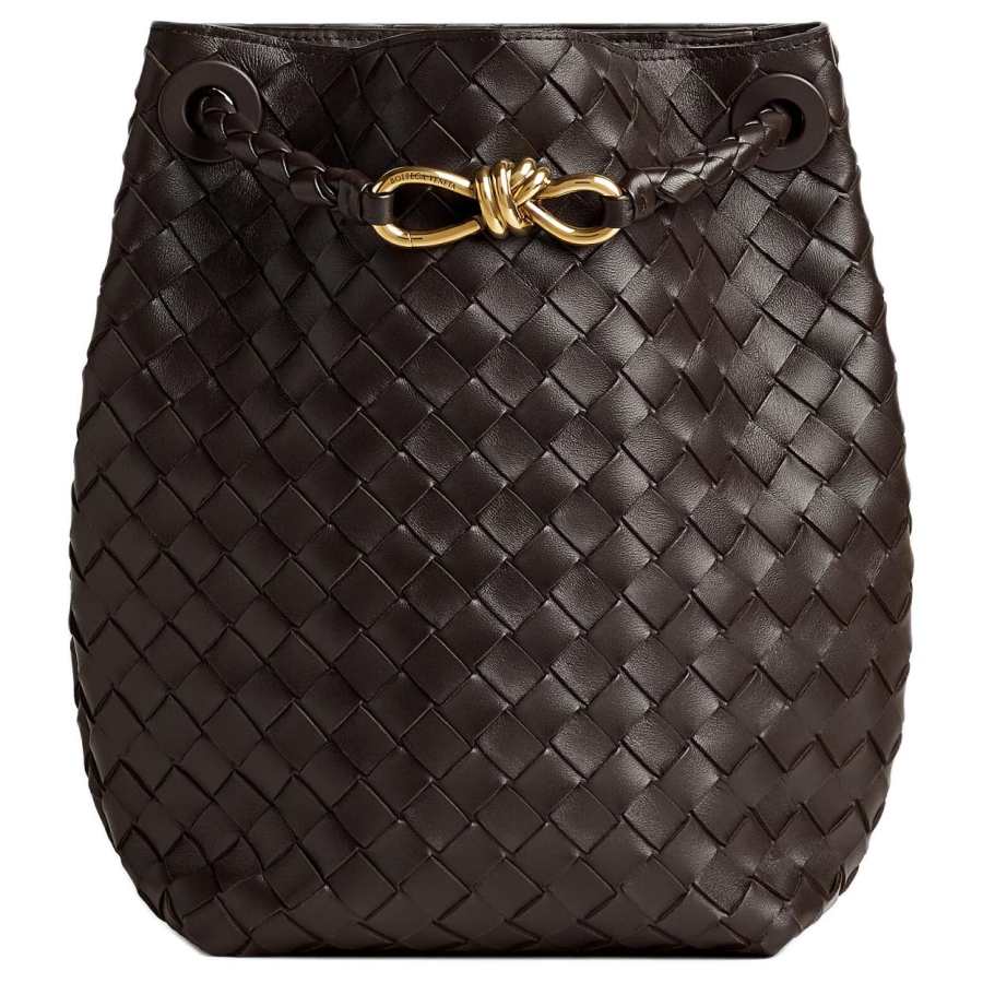Bottega Veneta Andiamo Sheepskin Handbag Small Women's Fondant Brown
