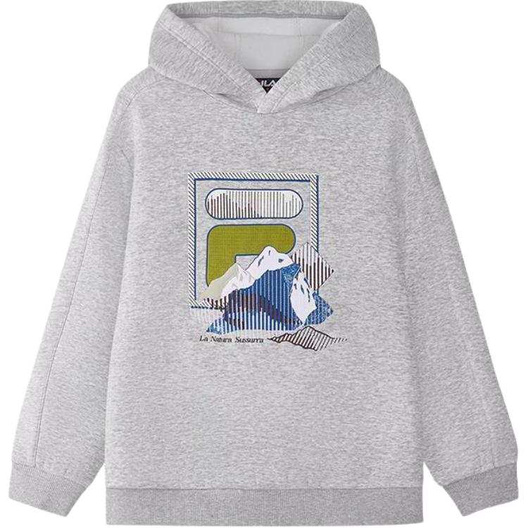 FILA KIDS Unisex Sweatshirts Hooded Thickened And Fleece Lined