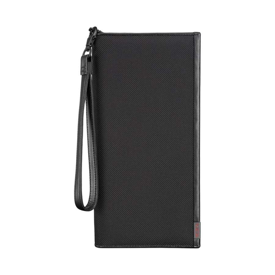 TUMI TUMI Minimalist Fashion Leather With Fabric Wallet Unisex Black