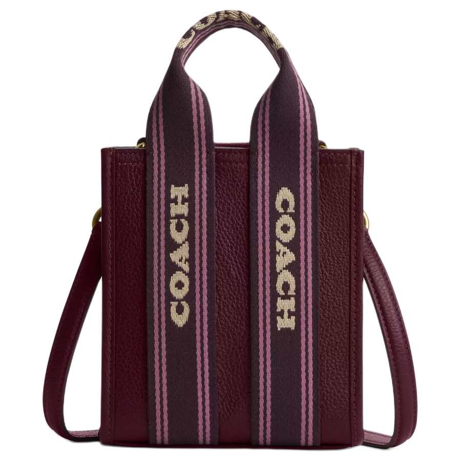 COACH Smith Pebble Leather Crossbody Handbag Mini Women's Burgundy