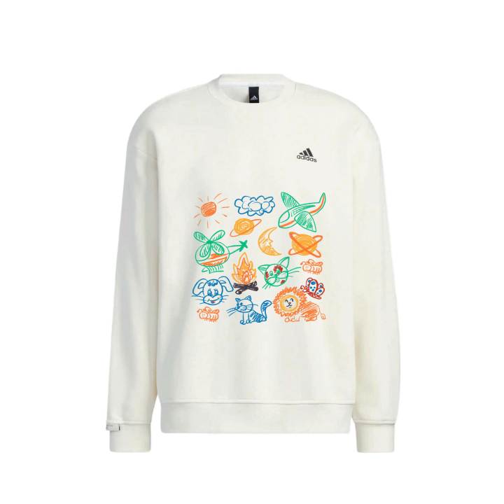 Adidas Adidas Sweatshirts Unisex White Crew Neck Moderate Regular