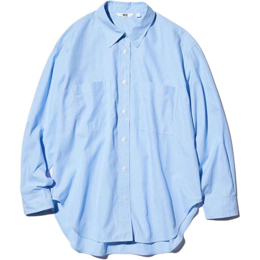 UNIQLO Shirts Women's Pink/Blue Lapel Moderate