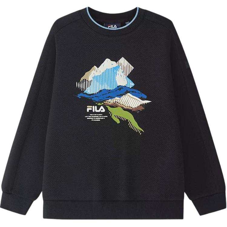 FILA KIDS Sweatshirts Crew Neck Thickened And Fleece Lined