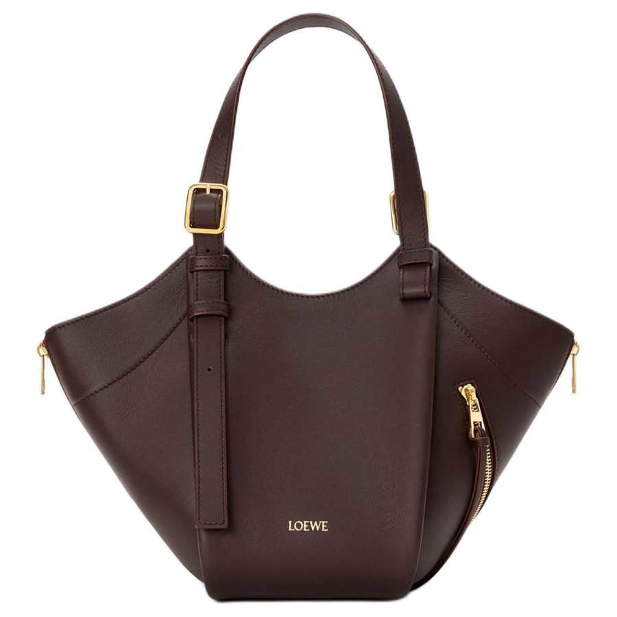 LOEWE Hammock Cow Leather Handbag Women's Dark Brown